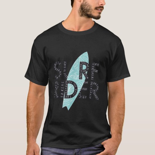 Surf Rider Typografie surfplank ummer Quotes Surf T-shirt (Voorkant)