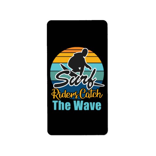 Surf Riders Catch the Waves Etiket (Voorkant)