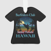 Surf riders Club, Surfing Paradise, Hawaii Ornament (achterkant)