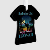 Surf riders Club, Surfing Paradise, Hawaii Ornament (voorkant)