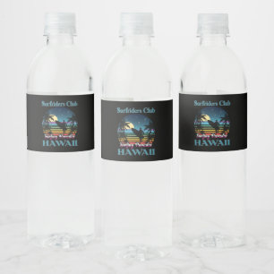 Surf riders Club, Surfing Paradise, Hawaii Waterfles Etiket