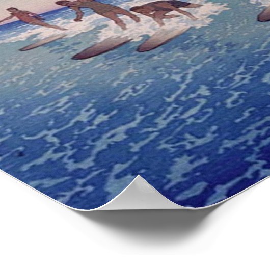 "Surf-Riders, Honolulu" - Poster (Hoek)
