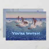 "Surf-Riders, Honolulu" - uitnodiging van Birthday (Voorkant / Achterkant)