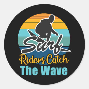 Surf Riders Vangen de Golven Ronde Sticker