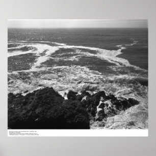 Surf, Rocks en Schuimlijnen nabij Bodega-station Poster