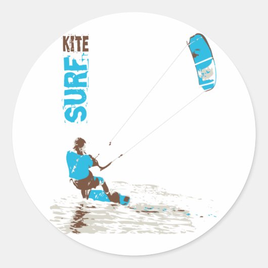 surf ronde sticker (Voorkant)