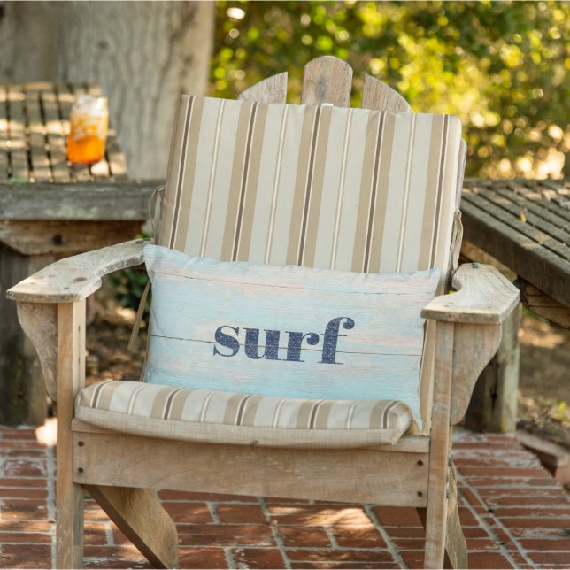 Surf Rustic Wood Beach Coastal Pool Patio Porch Buitenkussen (Stoel)
