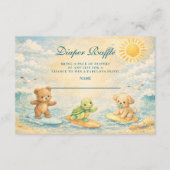 Surf’s Up Baby Shower Diapper Raffle Informatiekaartje (Voorkant)