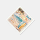 Surf’s Up Retro Beach Birthday Party  Servet (Hoek)