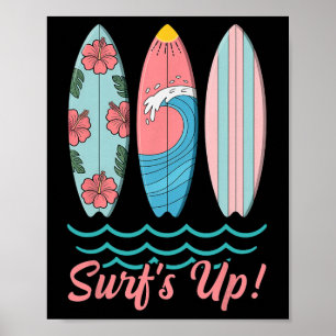 Surf’s Up Schattig Surfboard Zomer Strand Hawaï Go Poster