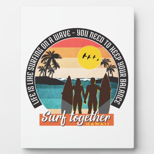 Surf samen - Houd uw balans Fotoplaat (Voorkant)