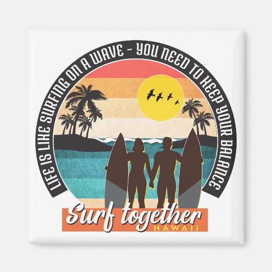 Surf samen - Houd uw balans Magneet (Voorkant)