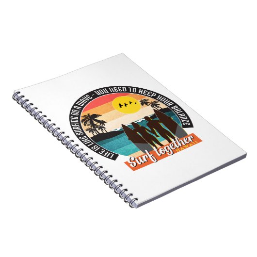 Surf samen - Houd uw balans Notitieboek (Rechterzijde)