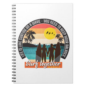 Surf samen - Houd uw balans Notitieboek