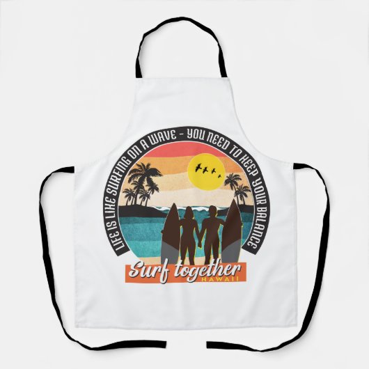 Surf samen - Houd uw balans Schort (Voorkant)