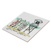 Surf San Clemente 6x6 keramische tapijten Tegeltje (Zijkant)