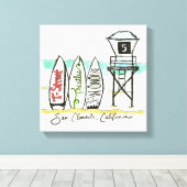 Surf San Clemente Canvas kunst aan de muur (Insitu (Houten vloer))