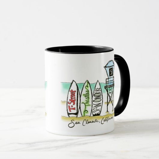 Surf San Clemente Coffee Mok (Voorkant rechts)