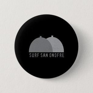 Surf San Onofre T-shirt Vintage Surfing T-shirt Ronde Button 5,7 Cm