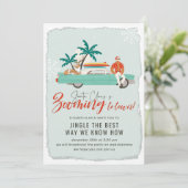 Surf Santa Claus | Virtuele kerstfeestdag Kaart (Staand voorkant)