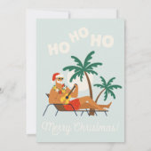 Surf Santa Claus | Virtuele kerstfeestdag Kaart (Achterkant)