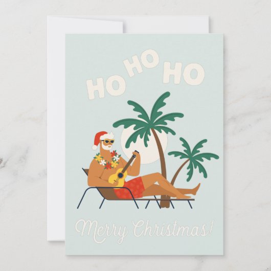 Surf Santa Claus | Virtuele kerstfeestdag Kaart (Achterkant)