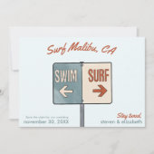 Surf Save The Date, Malibu, Californië Kaart (Voorkant)