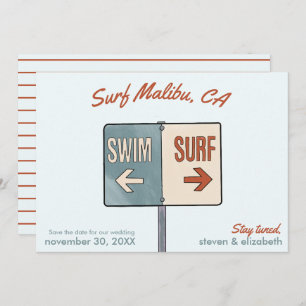 Surf Save The Date, Malibu, Californië Kaart