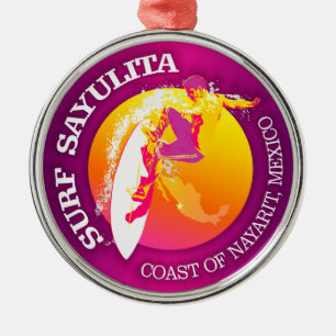 Surf Sayulita Metalen Ornament