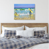 Surf School at St. Ives Canvas Afdruk (Insitu (Slaapkamer))