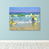 Surf School at St. Ives Canvas Afdruk (Insitu (Houten vloer))