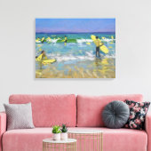 Surf School at St. Ives Canvas Afdruk (Insitu (Woonkamer))