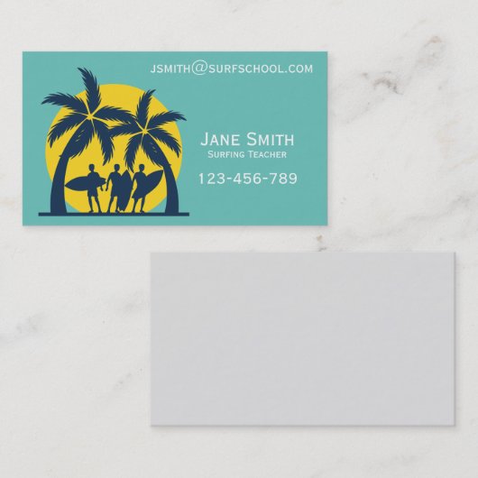 Surf school surfleraar visitekaartje (Voorkant / Achterkant)