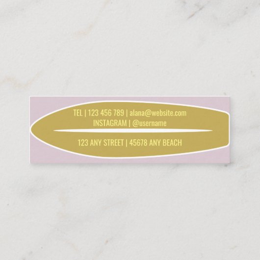 Surf School Visitekaartje (Achterkant)