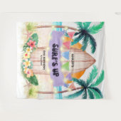 Surf & Sea | Surf's Up Beach Verjaardag Wandkleed (Voorkant (horizontaal))