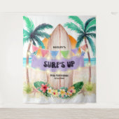 Surf & Sea | Surf's Up Strand Verjaardag Wandkleed (Voorkant)