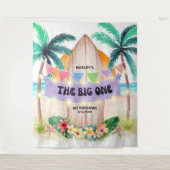 Surf & Sea | The Big One Beach Verjaardag Wandkleed (Voorkant)