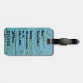 Surf Shack Hawaiaans Nep Hout Bagagelabel (Achterkant horizontaal)