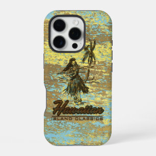 Surf Shack Hawaiaanse Nep Houten Surfplank Geel iPhone 16 Pro Hoesje