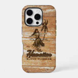 Surf Shack Hawaiaanse Nep Houten Surfplank iPhone 16 Pro Hoesje