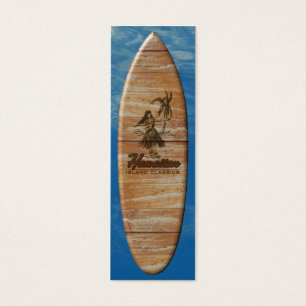 Surf Shack Hawaiian Faux Wood Mini Visitekaartjes