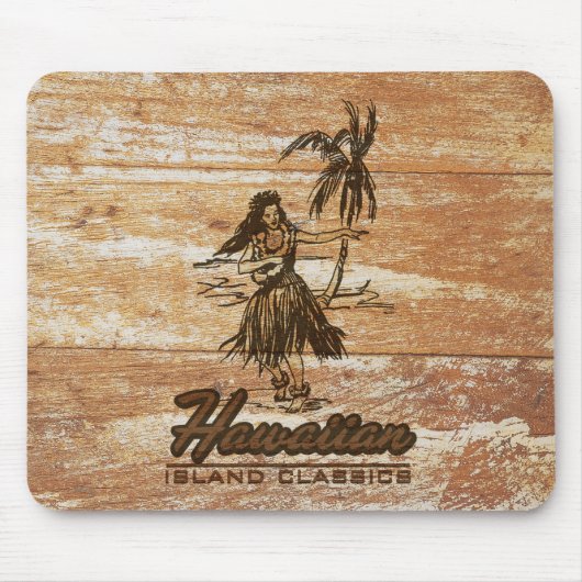 Surf Shack Hawaiian Faux Wood Muismat (Voorkant)
