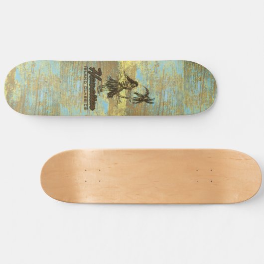 Surf Shack Hawaiian Faux Wood Persoonlijk Skateboard (Horizontaal)