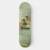 Surf Shack Hawaiian Faux Wood Persoonlijk Skateboard (Voorkant)