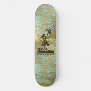 Surf Shack Hawaiian Faux Wood Persoonlijk Skateboard