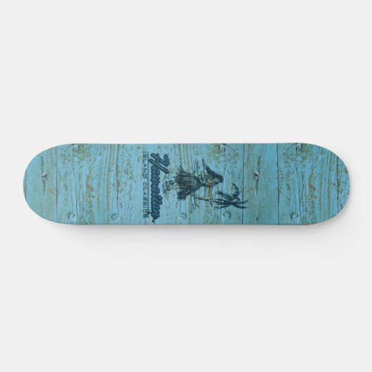 Surf Shack Hawaiian Faux Wood Skateboard (Horizontaal)