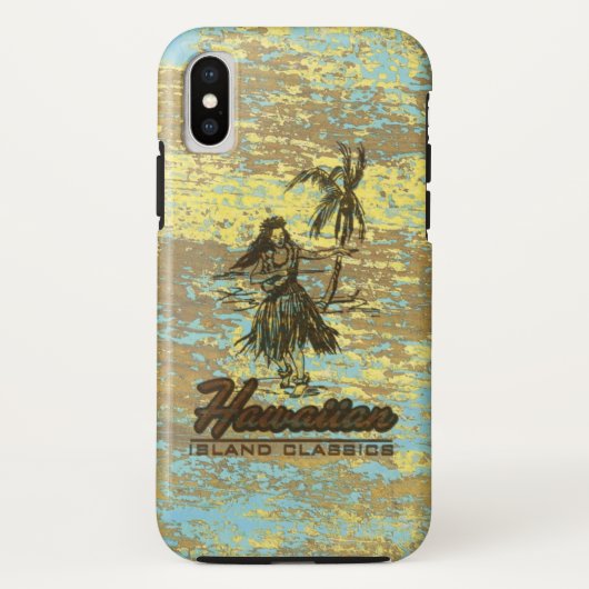 Surf Shack Hawaiian Faux Wood Surfboard Case-Mate iPhone Case (Achterkant)