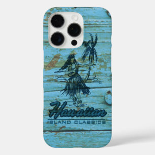 Surf Shack Hawaiian Faux Wood Turquoise iPhone 16 Pro Hoesje