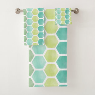surf shack hexagons badhanddoekset bad handdoek