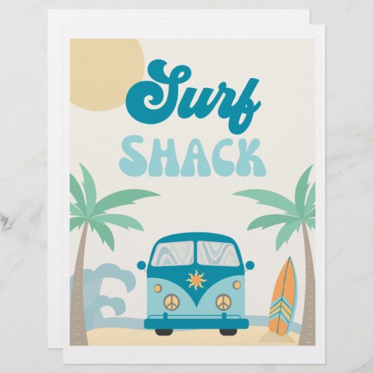 Surf Shack Sign. | Teken van de partij Surf | Beac (Voorkant / Achterkant)